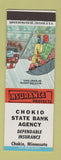 Matchbook Cover - Chokio State Bank Insurance MN