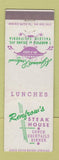 Matchbook Cover - Renfrow's Steak House Vallejo CA WEAR