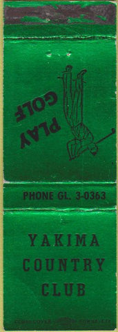 Matchbook Cover - Yakima Washington Country Club Golf WEAR