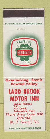 Matchbook Cover - Ladd Brook Motor Inn Pownal VT Superior Motel
