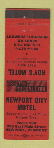 Matchbook Cover - Newport City Motel Roy's Newport VT
