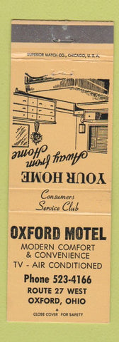 Matchbook Cover - Oxford Hotel Oxford OH