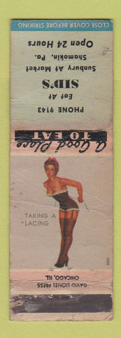 Matchbook Cover - Sid's Shamokin PA restaurant pinup WORN