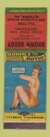 Matchbook Cover - Brown Derby Rsetaurant Altoona PA pinup