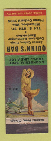 Matchbook Cover - Quinn's Bar Milwaukee WI pinup WEAR