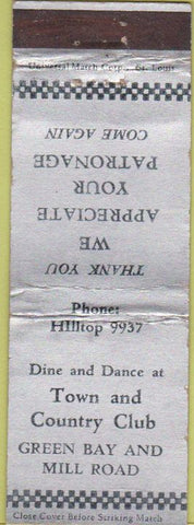 Matchbook Cover - Town and Country Club WORN