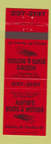 Matchbook Cover - Austin's Boats and Motors New Haven MO