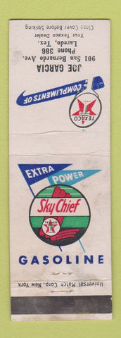 Matchbook Cover - Texaco oil gas Joe Garcia Laredo TX WEAR