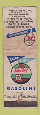 Matchbook Cover - Texaco oil gas Mead Freeport IL WORN