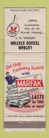 Matchbook Cover - Texaco oil gas Latham NY WEAR