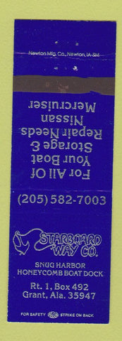 Matchbook Cover - Starboard Way Boat Repair Grant AL