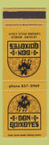 Matchbook Cover - Don Quixote's Laguna Hills CA