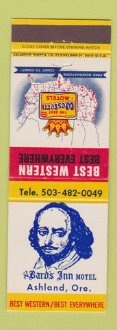 Matchbook Cover - Bard's Inn Motel Ashland OR Best Western
