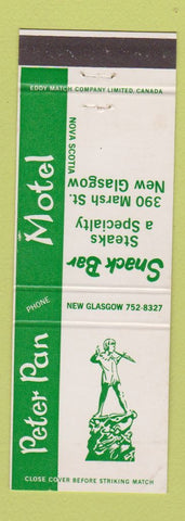 Matchbook Cover - Peter Pan Motel Snack Bar New Glasgow NS