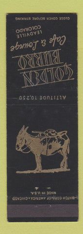 Matchbook Cover - Golden Burro Cafe Lounge Leadville Colorado