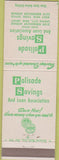 Matchbook Cover - Palisade Savings Loan Union City NJ