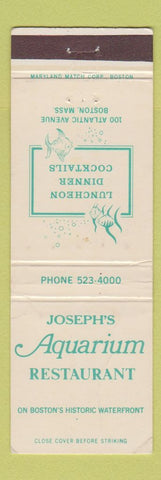 Matchbook Cover - Joseph's Aquarium Restaurant Boston MA WEAR