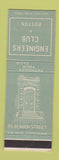 Matchbook Cover - Engineers Club Boston MA