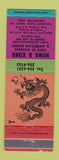 Matchbook Cover - Hong & Kong Chinese Restaurant Chelmsford MA