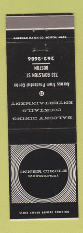 Matchbook Cover - Inner Circle Restaurant Boston MA