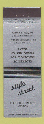 Matchbook Cover - Style Street Clothes Boston MA