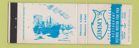 Matchbook Cover - Jimmy's Restaurant Boston MA WEAR