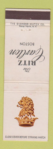 Matchbook Cover - Ritz Carlton Hotel Boston MA