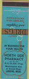 Matchbook Cover - North Side Drugs Lansing MI