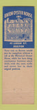 Matchbook Cover - Union Oyster House Boston MA