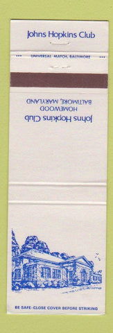 Matchbook Cover - John Hopkins Club Baltimore MD WEAR