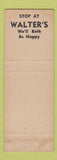 Matchbook Cover - Walter's Snacks Up Town Motel La Grange IN WEAR