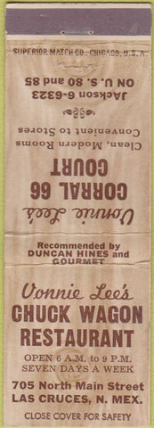 Matchbook Cover - Chuck Wagon Restaurant Las Cruces NM