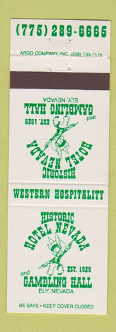 Matchbook Cover - Hotel Nevada Casino Ely NV
