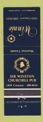 Matchbook Cover - Winnie Sir Winston Churchill Pub Montreal QC