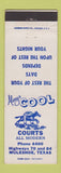 Matchbook Cover - Muleshoe Motel Courts Muleshoe TX