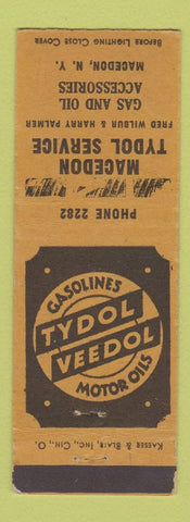 Matchbook Cover - Macedon Tydol Veedol oil gas Macedon NY