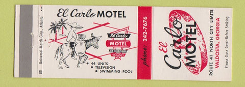 Matchbook Cover - El Carlo Motel Valdosta GA