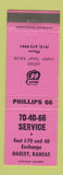 Matchbook Cover - Phillips 66 oil gas Oakley KS