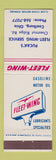 Matchbook Cover - Fleet Wing oil gas Pucak's Coalburg OH