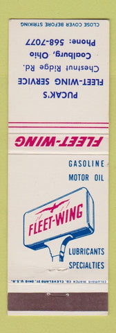 Matchbook Cover - Fleet Wing oil gas Pucak's Coalburg OH