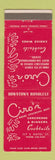 Matchbook Cover - Ciro's Restaurant Honolulu Hawaii