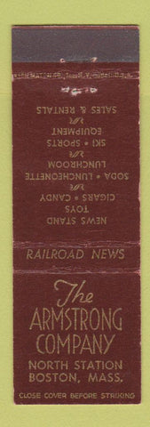 Matchbook Cover - Armstrong Railroad News Boston MA