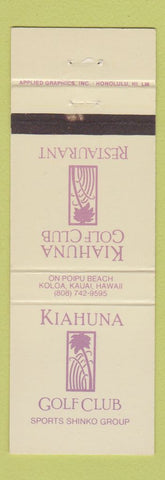 Matchbook Cover - Kiahuna Golf Club Restaurant Koloa Kauai Hawaii