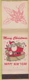 Matchbook Cover - Merry Christmas Happy New Year Poinsettia