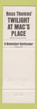 Matchbook Cover Twilight at Mac's Place Mysterious Press Ross Thomas' Book 1990