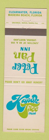 Matchbook Cover - Kapok Tree Inn Peter Pan Inn Clearwater Madeira Beach FL