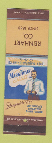Matchbook Cover - Mark Twain Men's Shirts Reinhart
