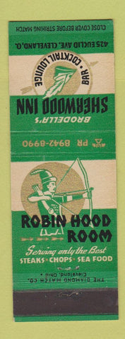 Matchbook Cover - Brodella's Sherwood Inn Cleveland OH Robin Hood Room