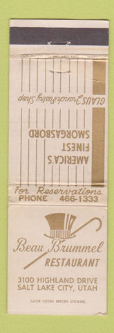 Matchbook Cover - Beau Brummel Restaurant Salt Lake City UT WEAR