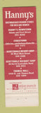 Matchbook Cover - Hanny's Men's Clothes Phoenix AZ Hickey Freeman